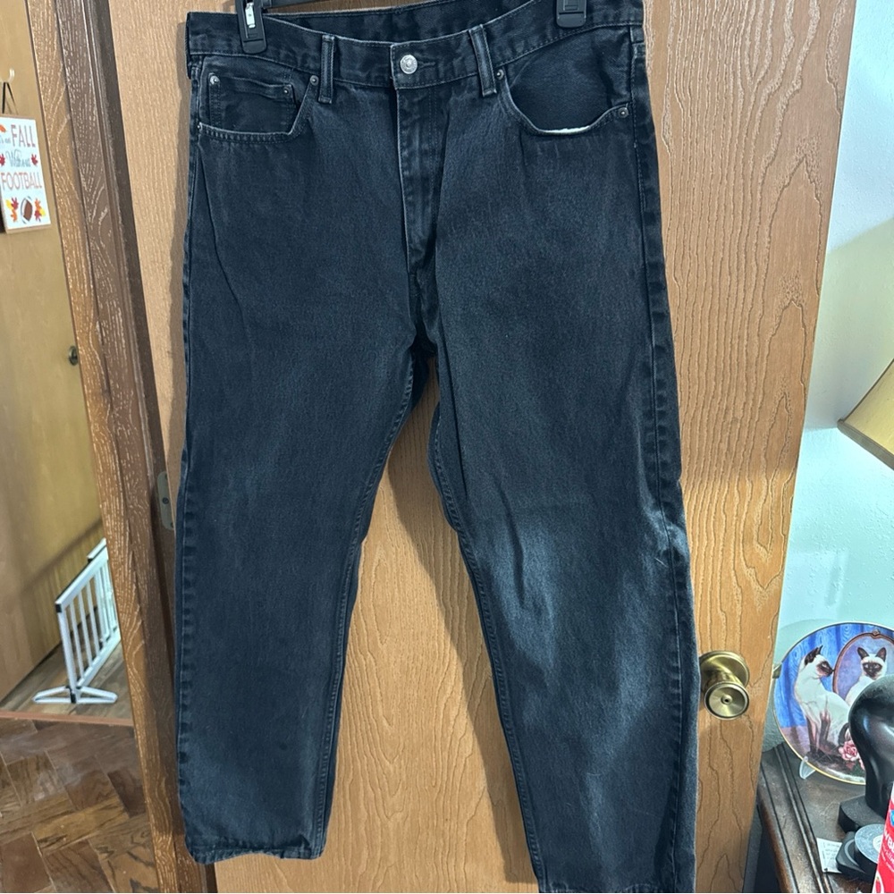 Levi's 505 Men's Regular Fit Jeans Black, Size 38x32, 100% Cotton